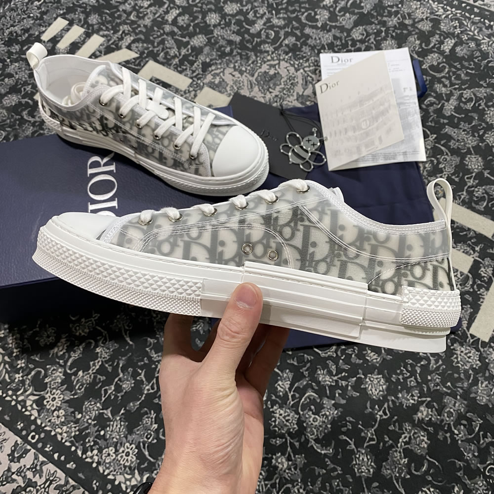 B23 Dior Oblique Shoes White Black Low (14) - www.newkick.org