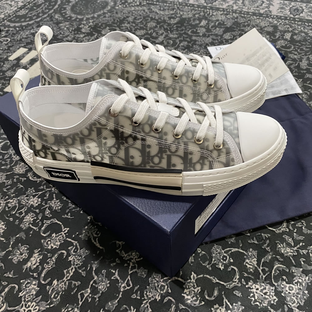 B23 Dior Oblique Shoes White Black Low (15) - www.newkick.org