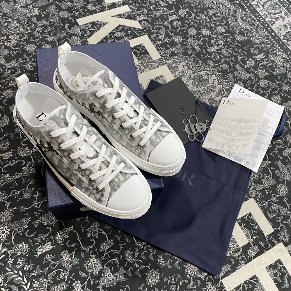 B23 Dior Oblique Shoes White Black Low (16) - www.newkick.org