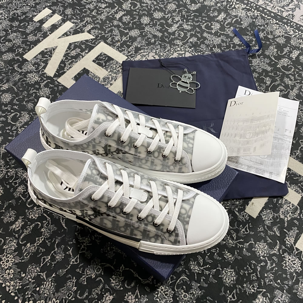 B23 Dior Oblique Shoes White Black Low (7) - www.newkick.org