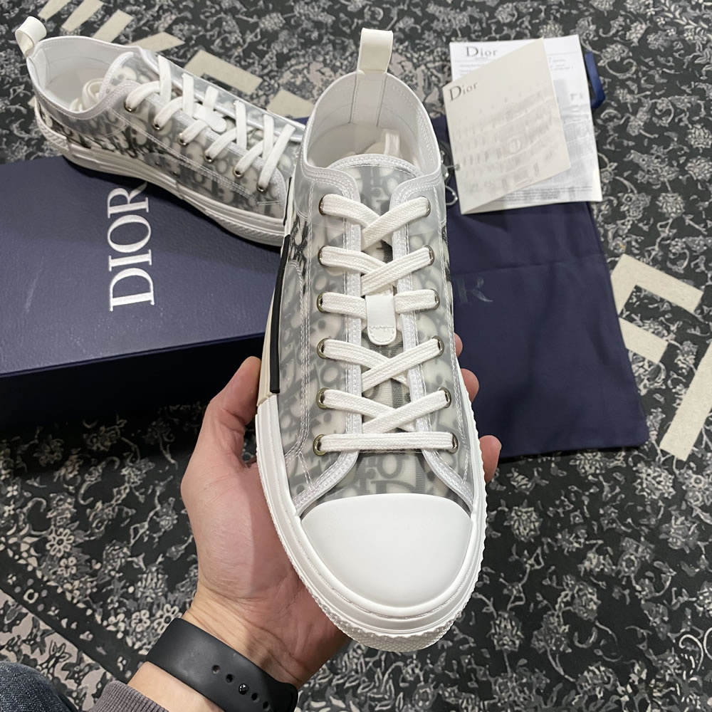 B23 Dior Oblique Shoes White Black Low (9) - www.newkick.org
