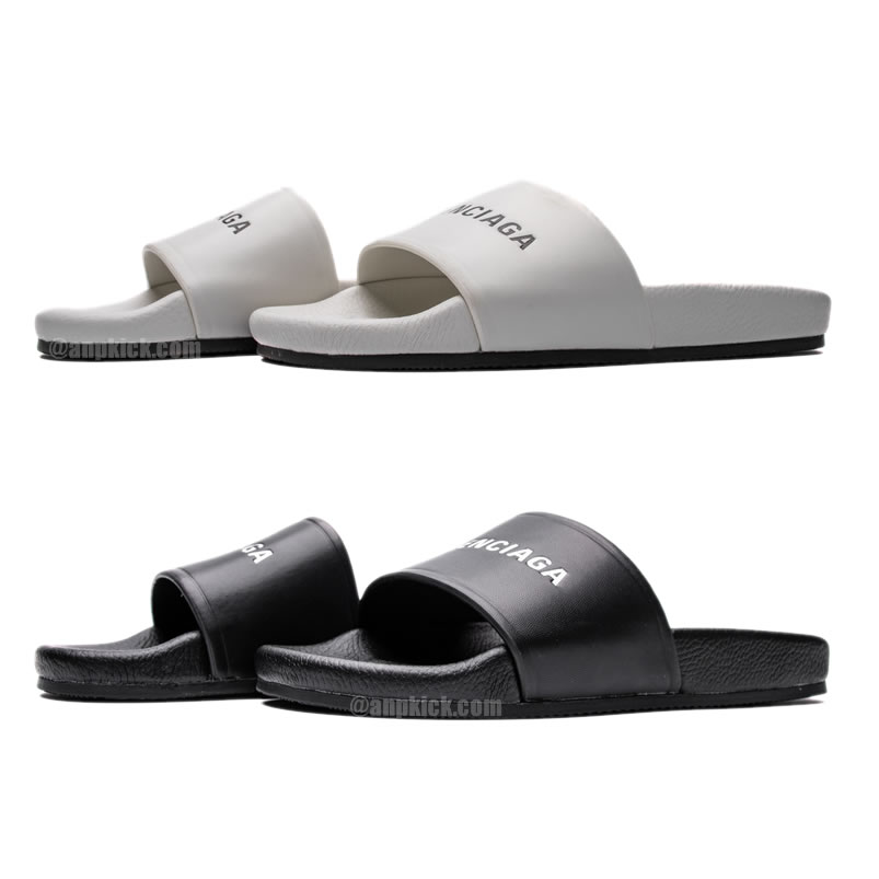 Balenciaga Slippers Dames For Men Women All Black White 506347 Wal00 9061 (0) - www.newkick.org