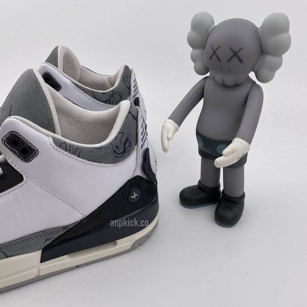 Kaws Air Jordan 3 Fresh Water White Light Grey New Release For Sale (5) - www.newkick.org