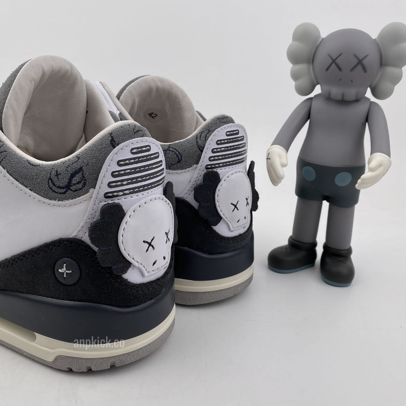 Kaws Air Jordan 3 Fresh Water White Light Grey New Release For Sale (6) - www.newkick.org