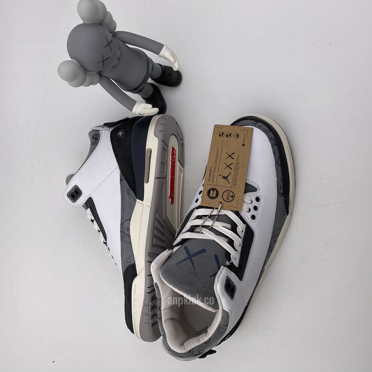Kaws Air Jordan 3 Fresh Water White Light Grey New Release For Sale (8) - www.newkick.org