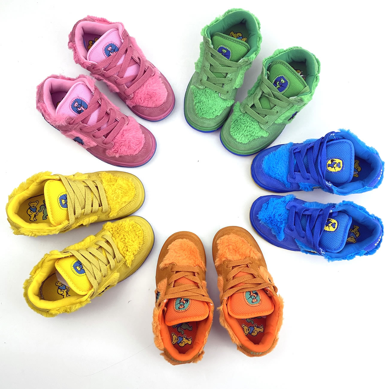 Kids Childrens Grateful Dead Bears Nike Sb Dunk Low Yellow Pink Orange Blue Green Release For Sale (1) - www.newkick.org