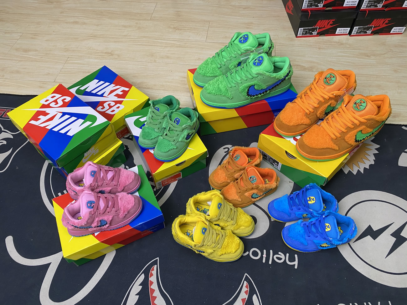 Kids Childrens Grateful Dead Bears Nike Sb Dunk Low Yellow Pink Orange Blue Green Release For Sale (3) - www.newkick.org