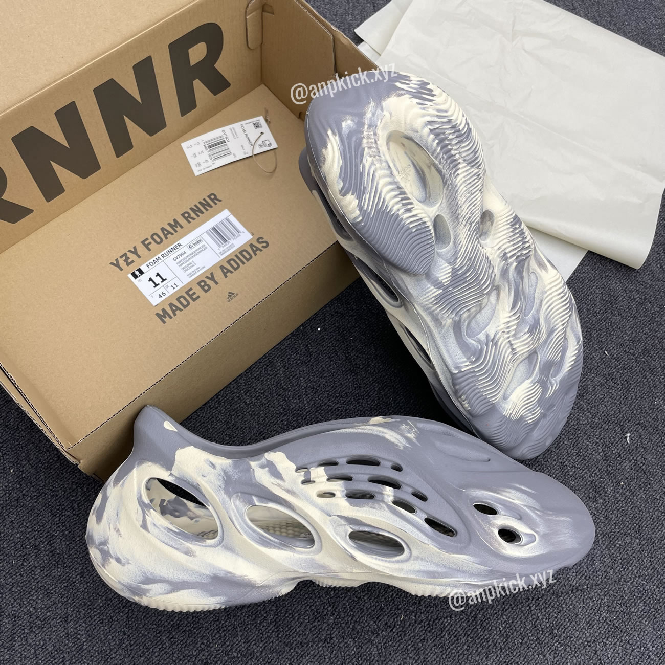 Adidas Anpkick Yeezy Foam Rnnr Mxt Moon Gray Gv7904 (7) - www.newkick.org