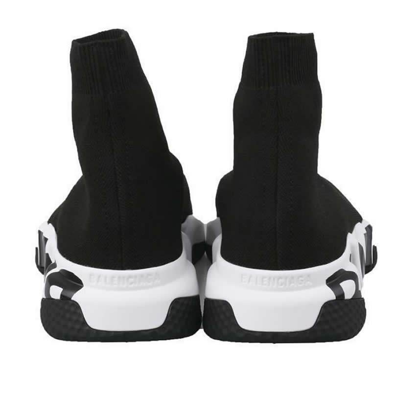 Balenciaga Shoes Like Socks High Top Speed Runners Black White 605972w05ge1015 (3) - www.newkick.org