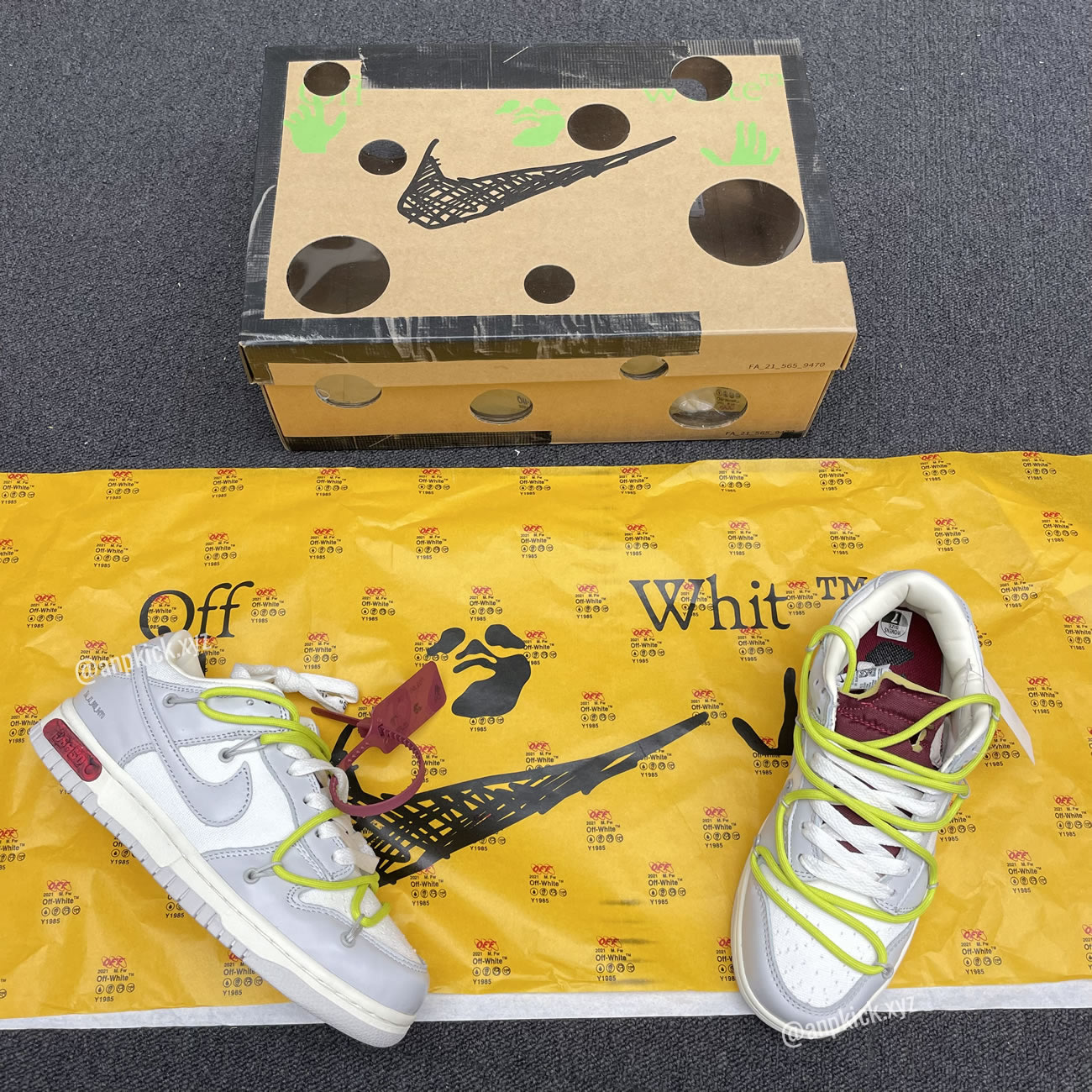 Off White Nike Sb Dunk Low The 08 Of 50 Grey White Yellow Dm1602 106 08 (1) - www.newkick.org