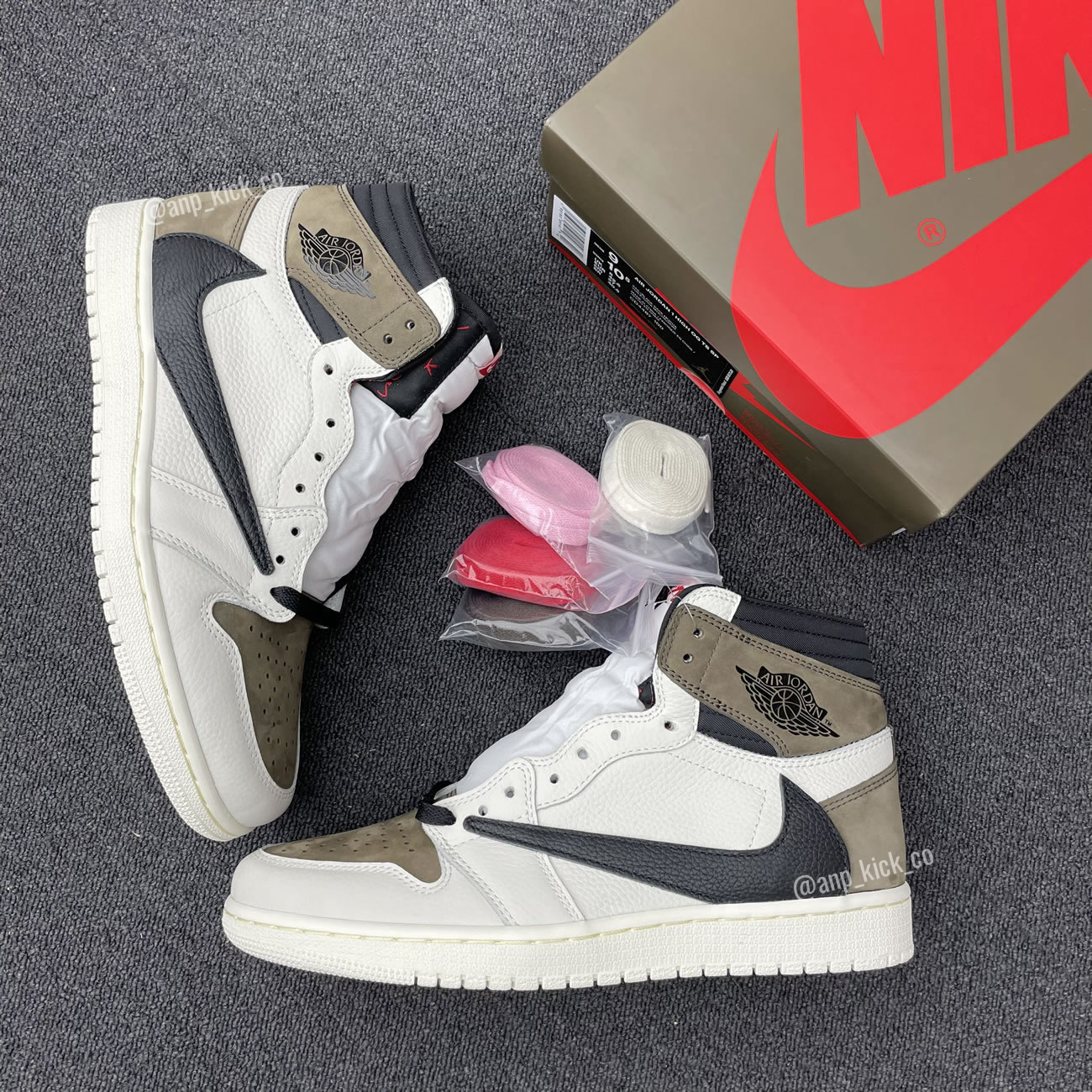Travis Scott Air Jordan 1 High Og Sp White Brown Black Fragment Anpkick Custom Making (1) - www.newkick.org