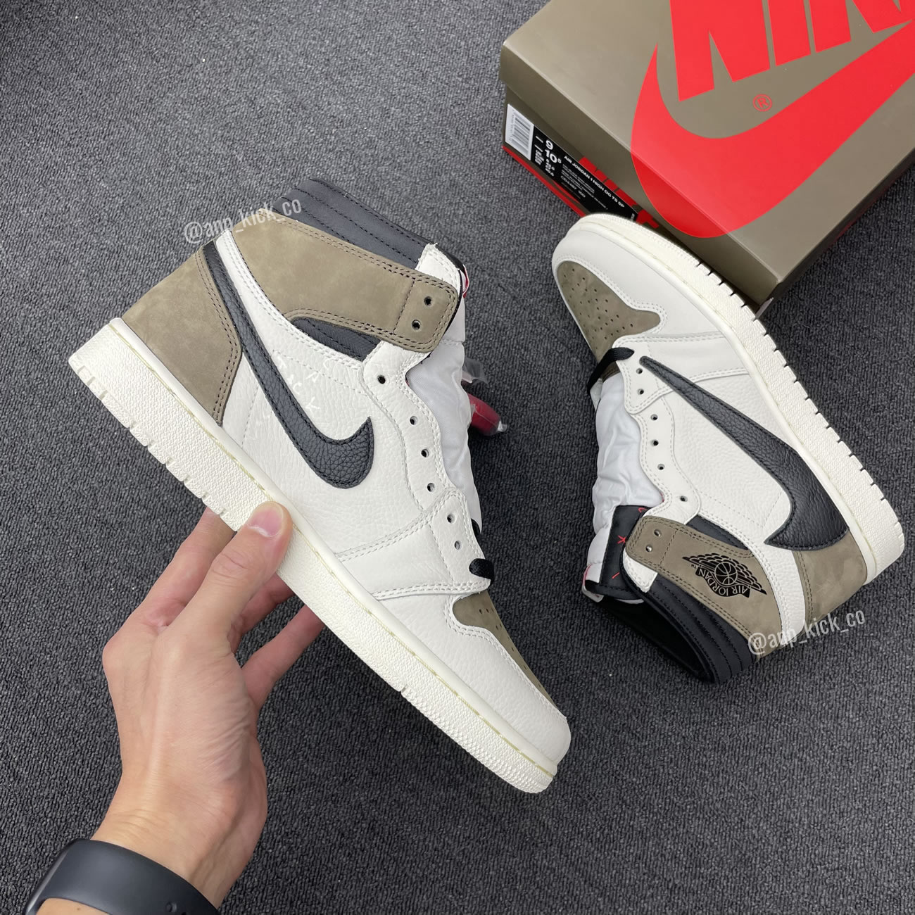 Travis Scott Air Jordan 1 High Og Sp White Brown Black Fragment Anpkick Custom Making (2) - www.newkick.org