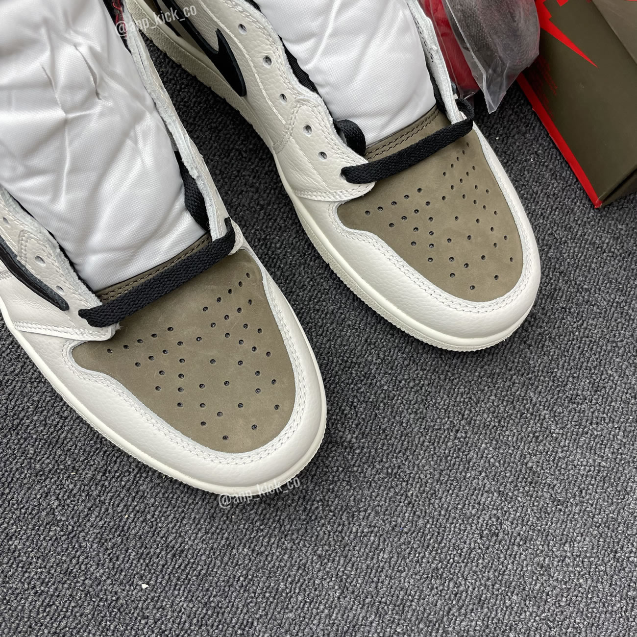 Travis Scott Air Jordan 1 High Og Sp White Brown Black Fragment Anpkick Custom Making (6) - www.newkick.org