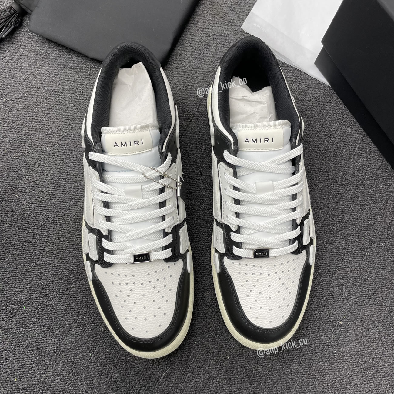 A M I R I Skel Top Low Leather Sneakers Black White Anpkick Mfs003 000 (10) - www.newkick.org