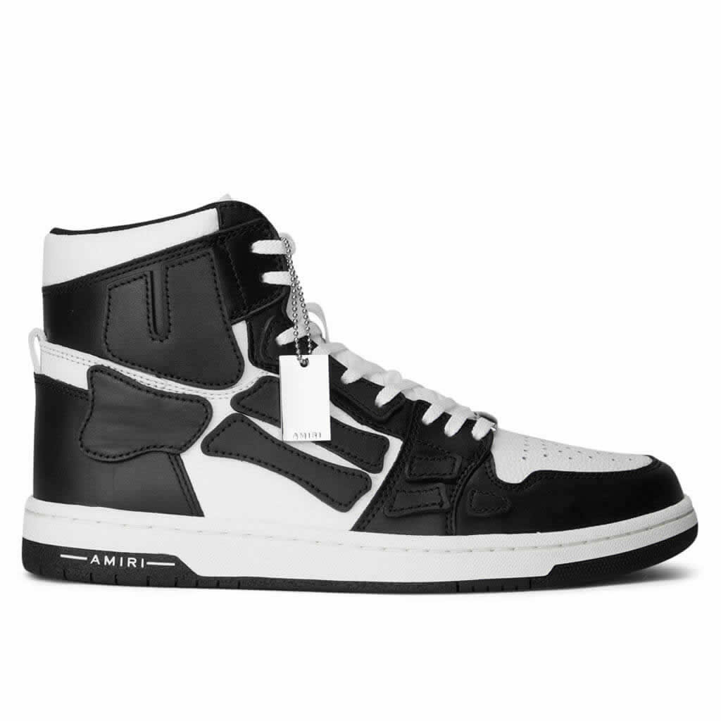 A M I R I Skel Top High Leather Sneakers Black White Mfs002 004 (2) - www.newkick.org A M I R I Skel Top High Leather Sneakers Black White Mfs002 004 (2) - www.newkick.org