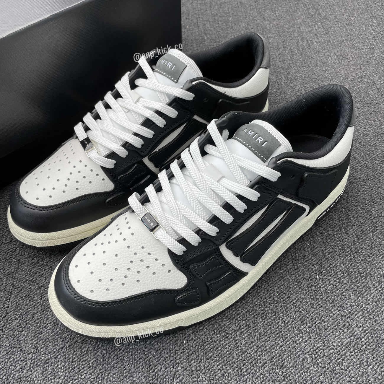 A M I R I Skel Top Low Leather Sneakers Black White Anpkick Mfs003 004 (4) - www.newkick.org