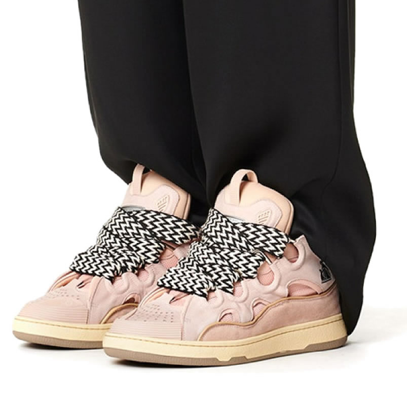 L A N V I N Leather Curb Sneakers Pink Drag A2051 (5) - www.newkick.org L A N V I N Leather Curb Sneakers Pink Drag A2051 (5) - www.newkick.org