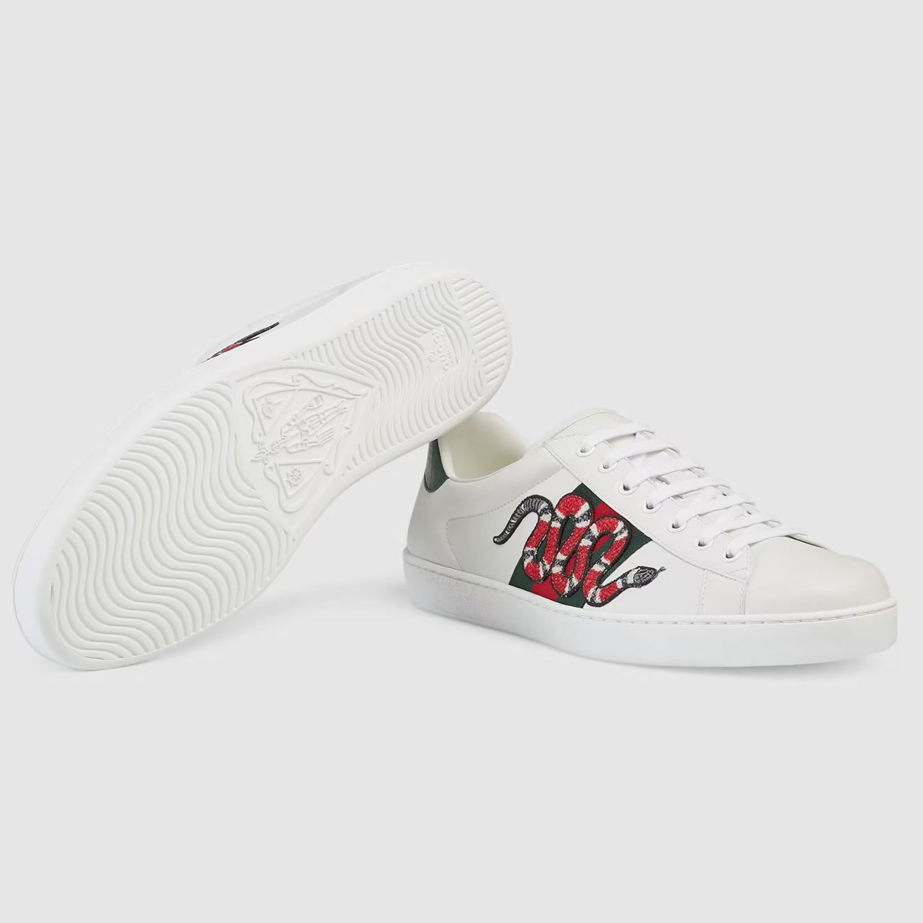 G U C C I Gg White Embroidered Ace Sneaker For Mens Womens (3) - www.newkick.org