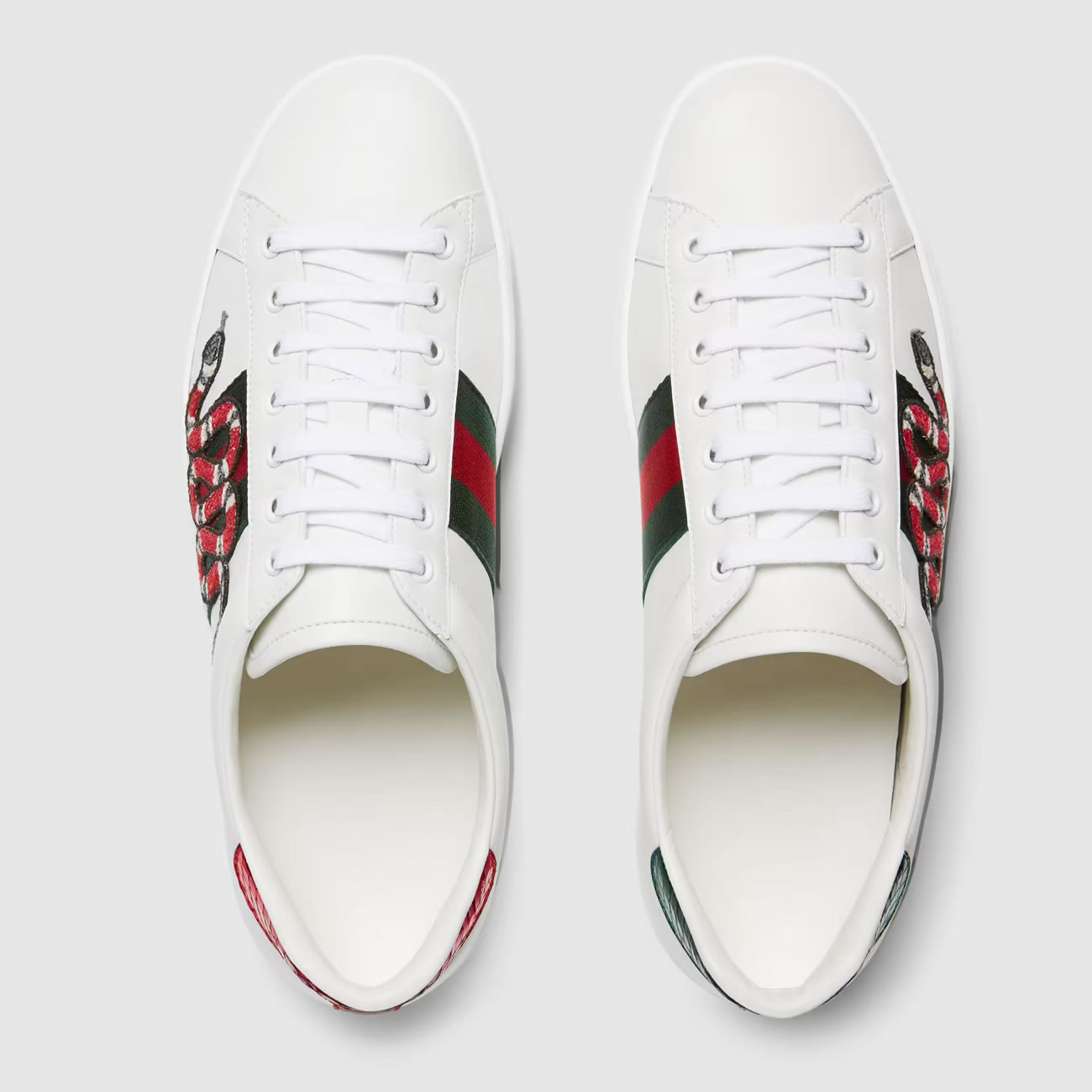 G U C C I Gg White Embroidered Ace Sneaker For Mens Womens (4) - www.newkick.org