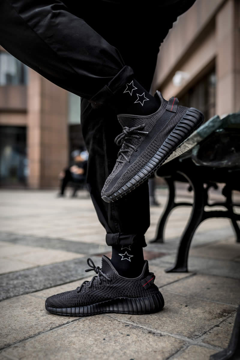 Adidas Yeezy Boost 350 V2 Black None Refective On Feet Fu9013 (3) - www.newkick.org
