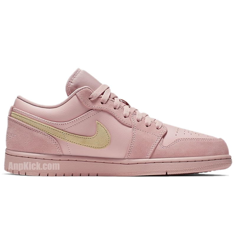 Air Jordan 1 Lows Coral And Club Gold Suede Cj9216 676 (2) - www.newkick.org
