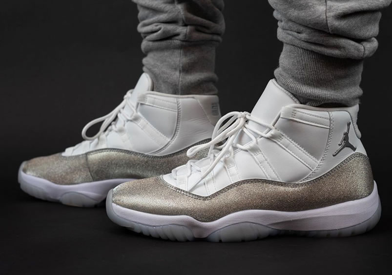 Air Jordan 11 Retro Wmns Metallic Silver Vast Grey On Feet Ar0715 100 (1) - www.newkick.org