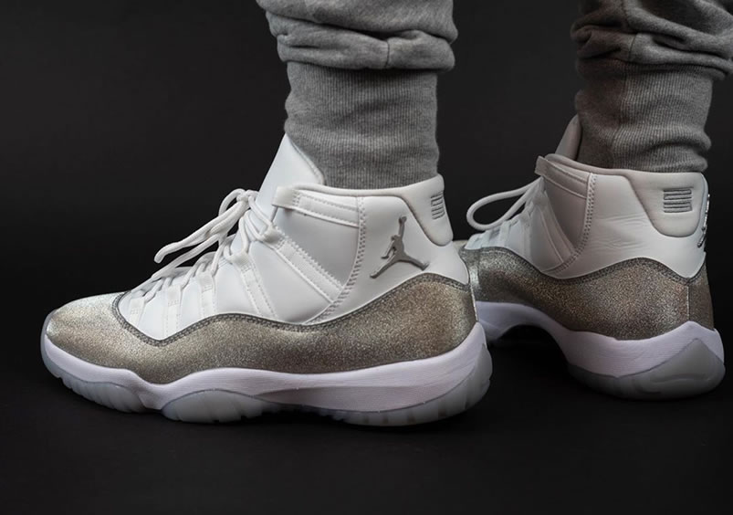 Air Jordan 11 Retro Wmns Metallic Silver Vast Grey On Feet Ar0715 100 (2) - www.newkick.org