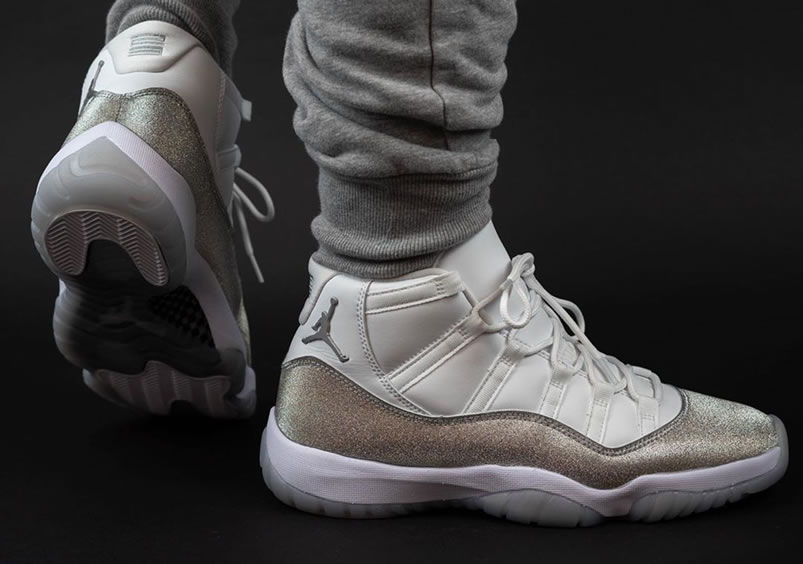 Air Jordan 11 Retro Wmns Metallic Silver Vast Grey On Feet Ar0715 100 (4) - www.newkick.org