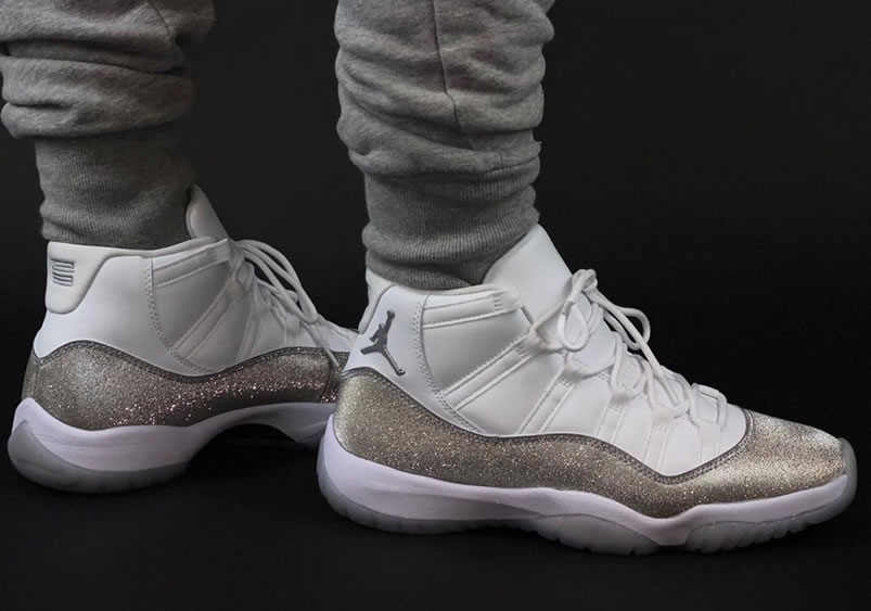 Air Jordan 11 Retro Wmns Metallic Silver Vast Grey On Feet Ar0715 100 (5) - www.newkick.org