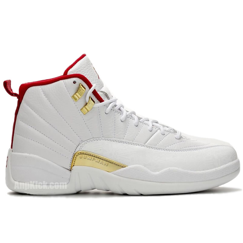 Air Jordan 12 Fiba 2019 White University Red Gold 130690 107 (2) - www.newkick.org