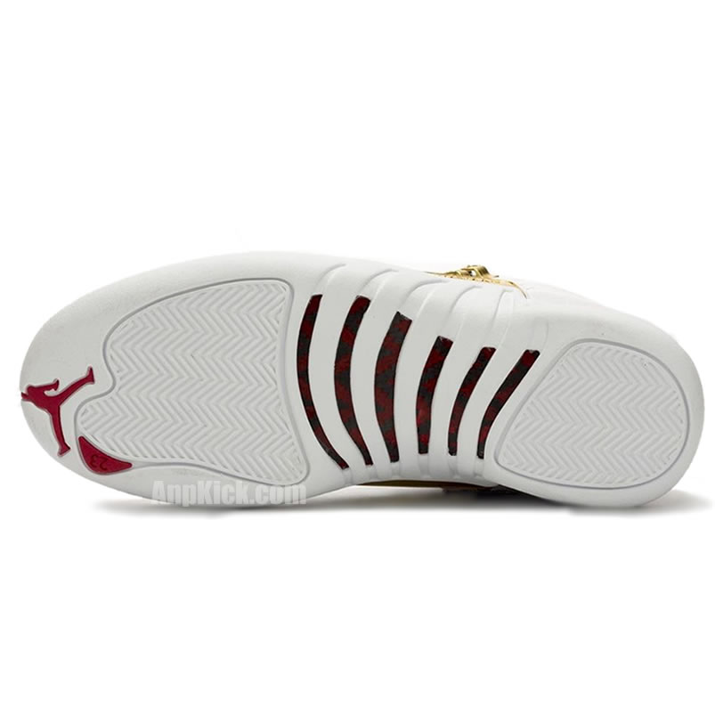 Air Jordan 12 Fiba 2019 White University Red Gold 130690 107 (5) - www.newkick.org