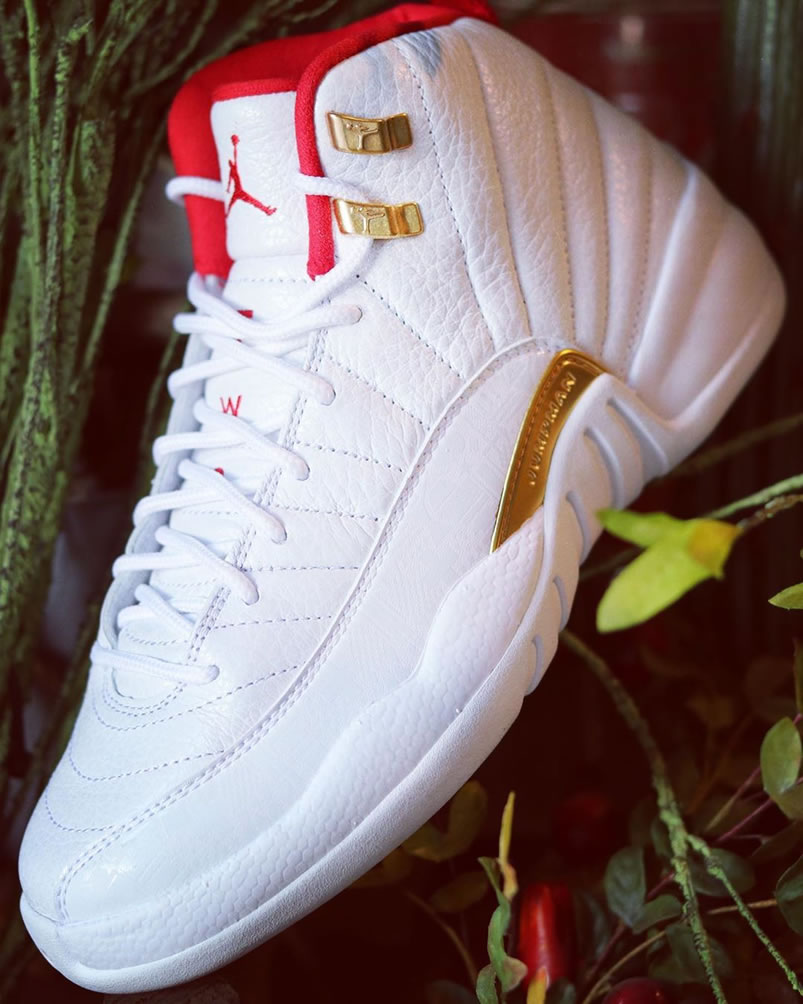 Air Jordan 12 Fiba 2019 White University Red Gold 130690 107 (7) - www.newkick.org