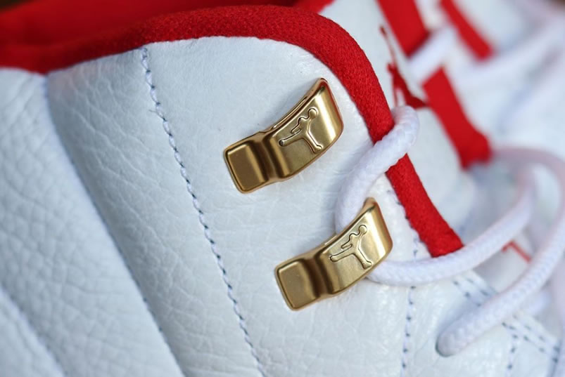 Air Jordan 12 Fiba 2019 White University Red Gold 130690 107 (9) - www.newkick.org