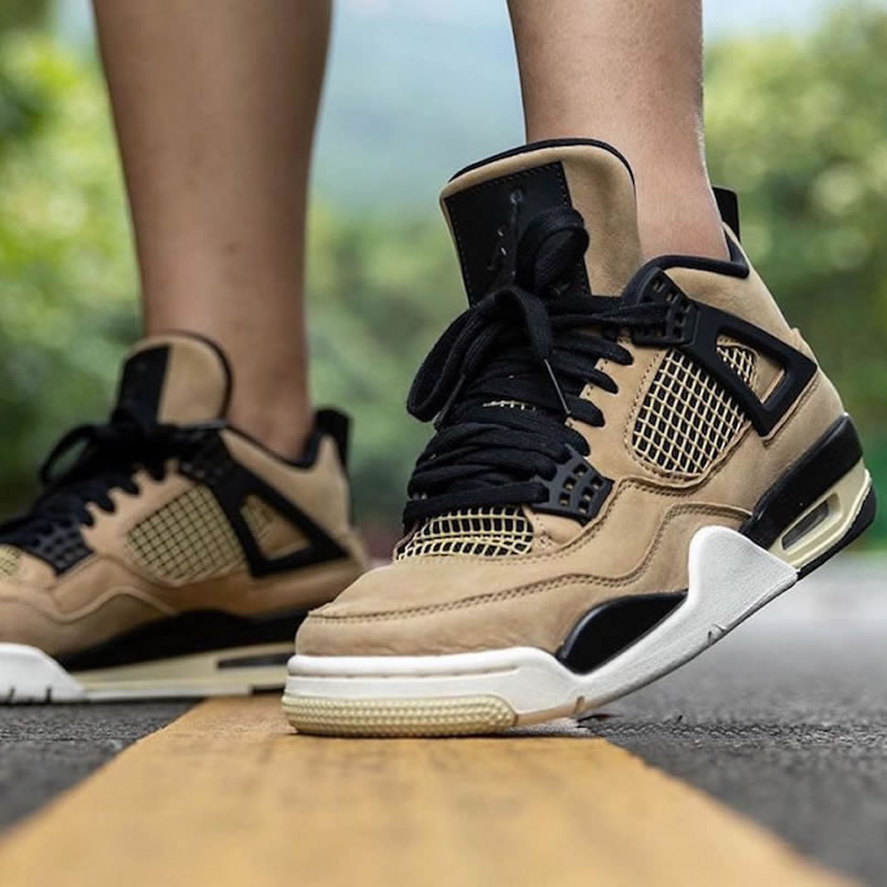 Air Jordan 4 Wmns Mushroom On Feet Womens Mens Aj4 Shoes Release Date Aq9129 200 (2) - www.newkick.org