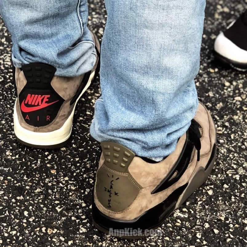 Travis Scott Olive Air Jordan 4 On Feet (2) - www.newkick.org