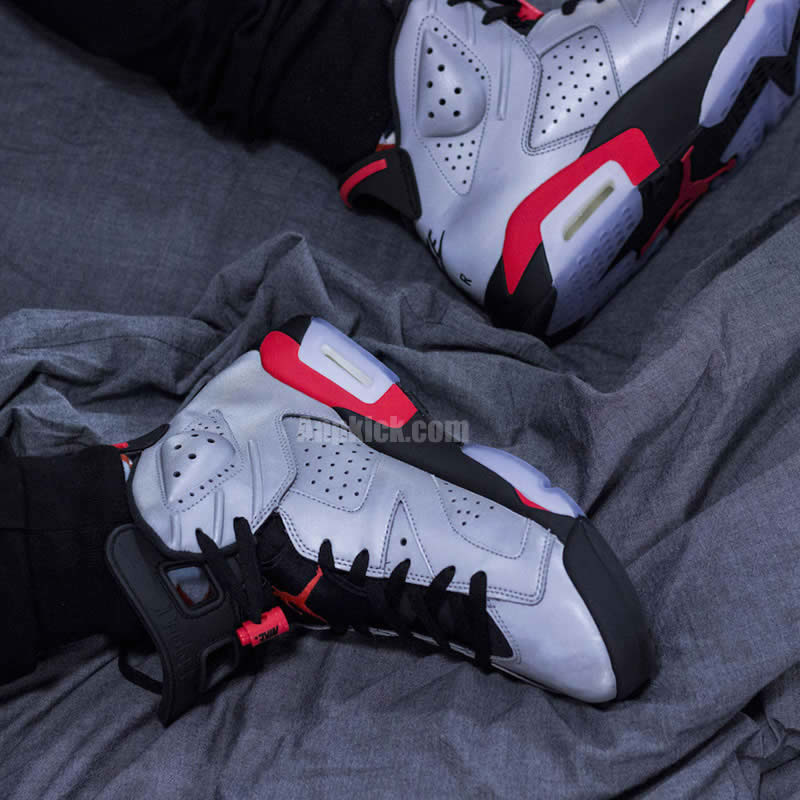 Air Jordan 6 Jsp 3m Reflective Silver Bugs Bunny Infrared Ci4072 001 On Feet (4) - www.newkick.org