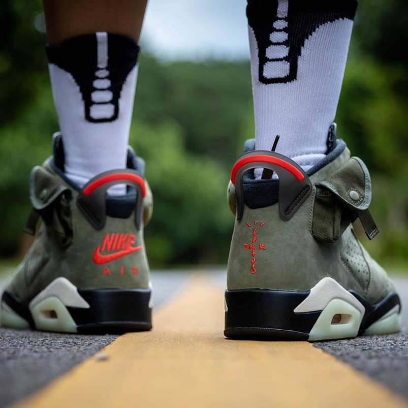 Travis Scott Air Jordan 6 Medium Olive Cactus Jack On Feet For Sale Cn1084 200 (2) - www.newkick.org