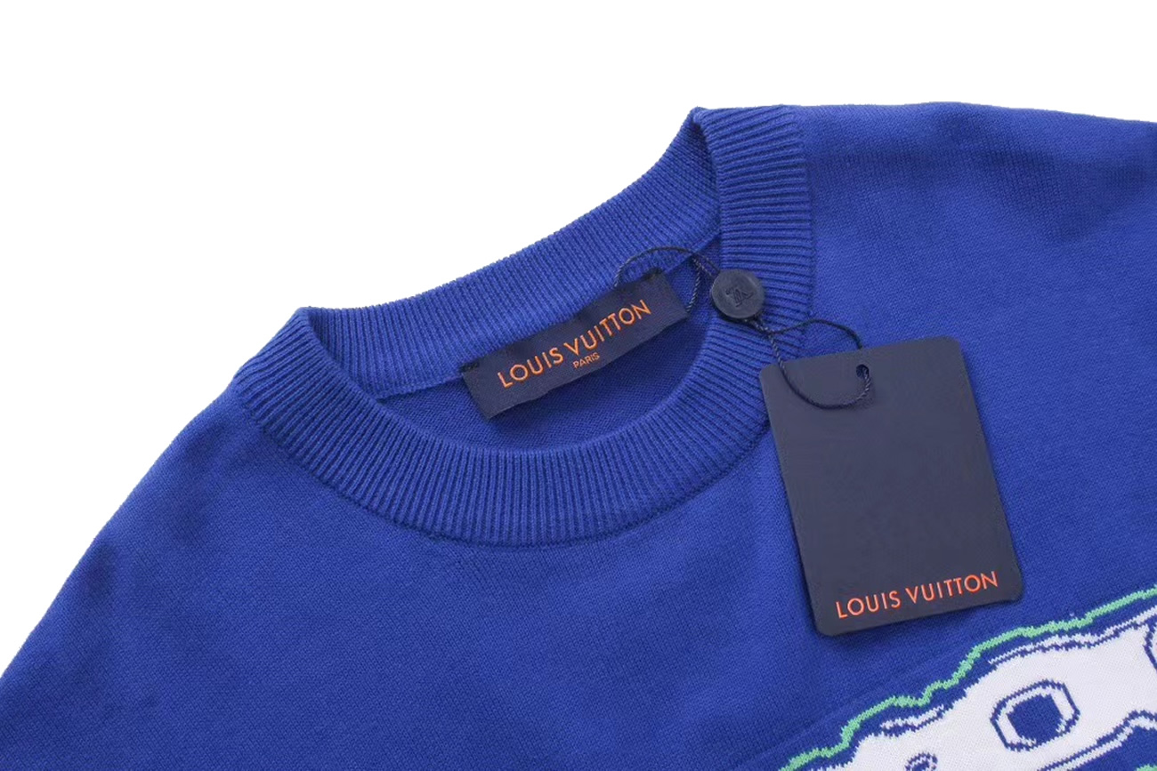 Louis Vuitton Short Sleeved Cotton Intarsia Crewneck 1abxyr (8) - www.newkick.org
