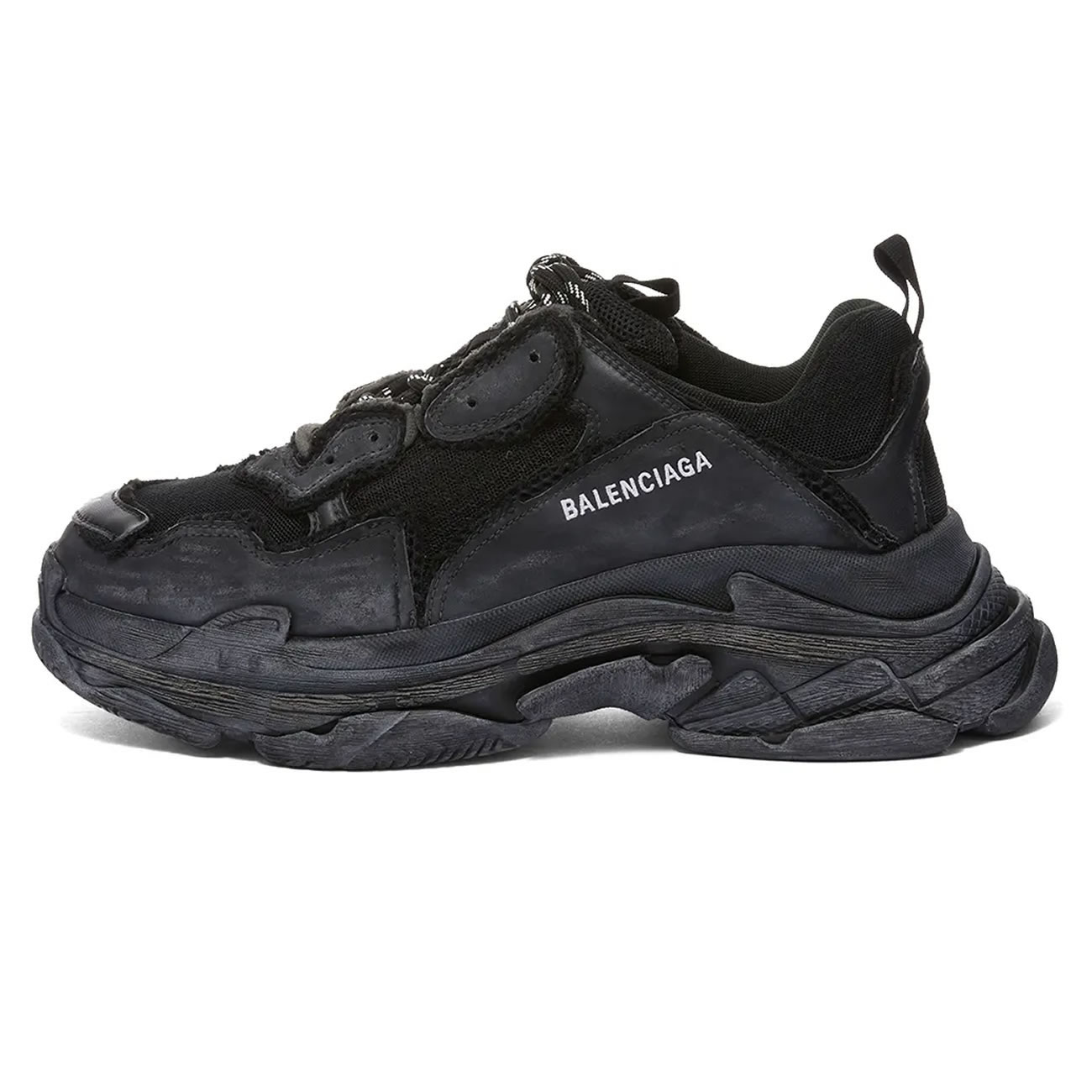Balenciaga Triple S Triple Black 2018 Reissue Pre Distressed 512176 W09o1 1000 (8) - www.newkick.org
