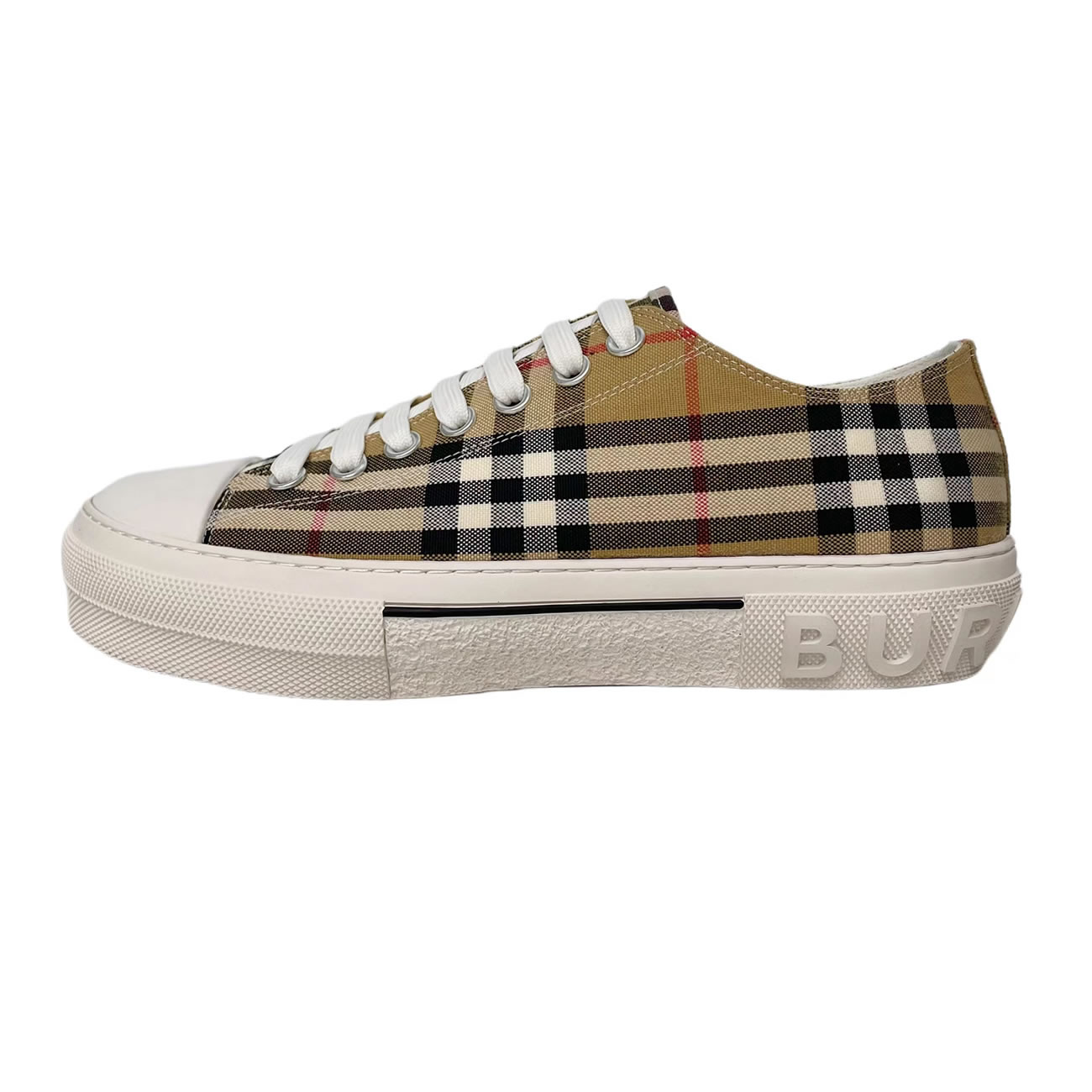 Burberry Vintage Check Cotton Sneakers Archive Beige White W 80505061 (1) - www.newkick.org