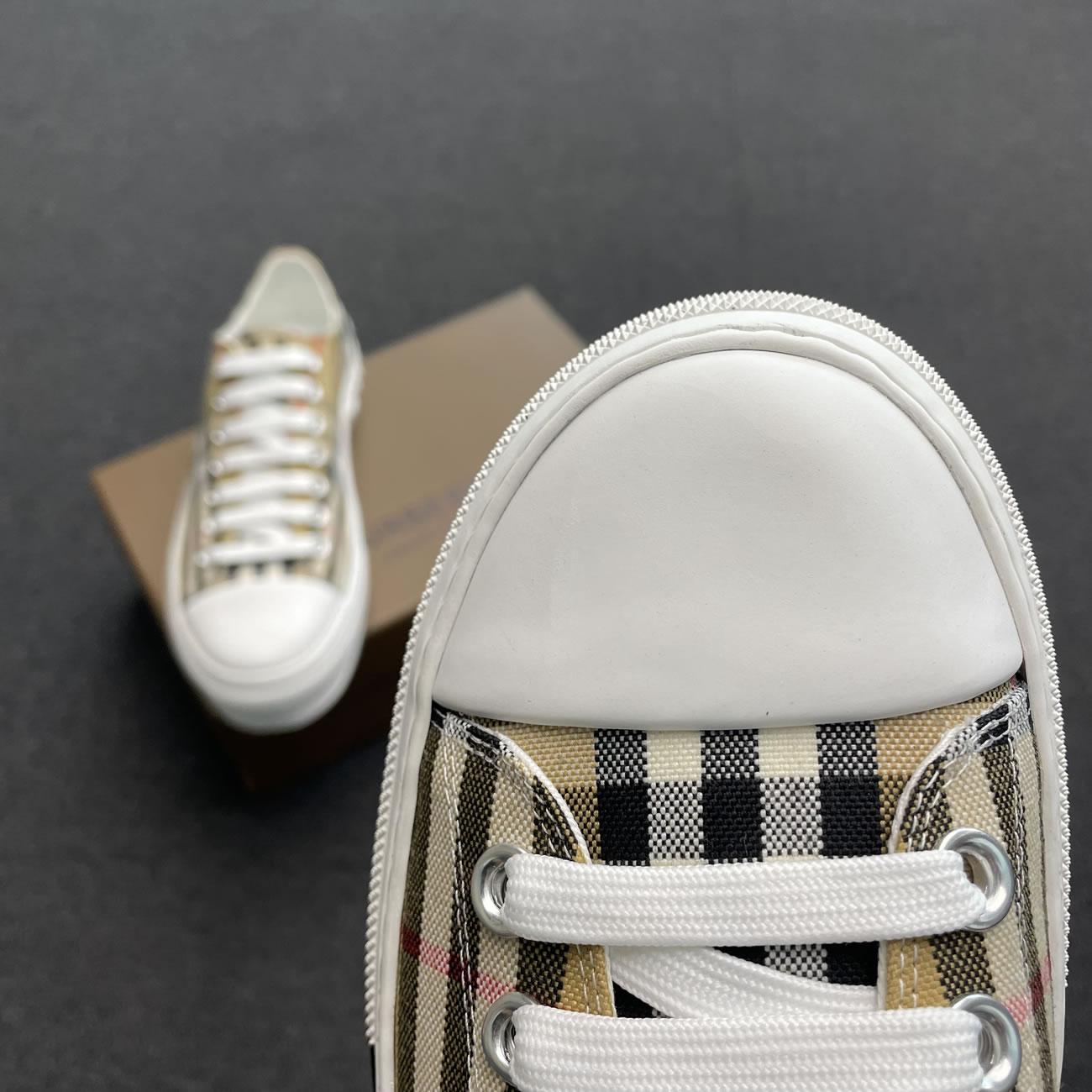 Burberry Vintage Check Cotton Sneakers Archive Beige White W 80505061 (6) - www.newkick.org