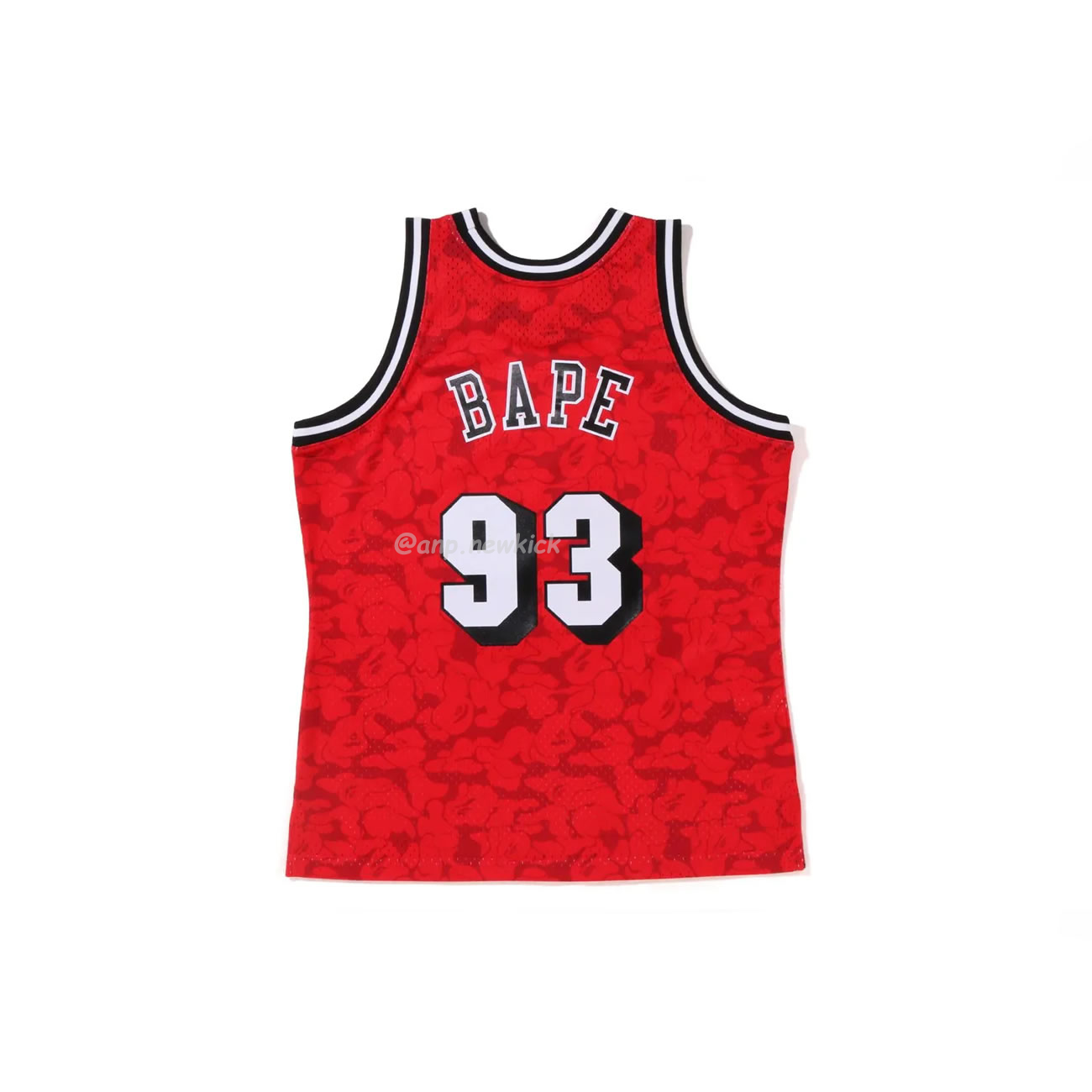 A Bathing Ape X Mitchell Ness New Jersey Nets Jersey Black Red Blue (4) - www.newkick.org