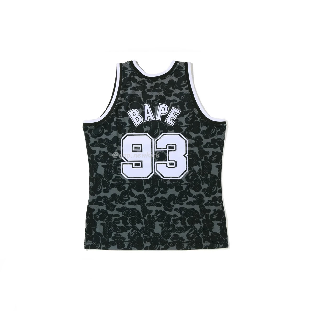 A Bathing Ape X Mitchell Ness New Jersey Nets Jersey Black Red Blue (5) - www.newkick.org