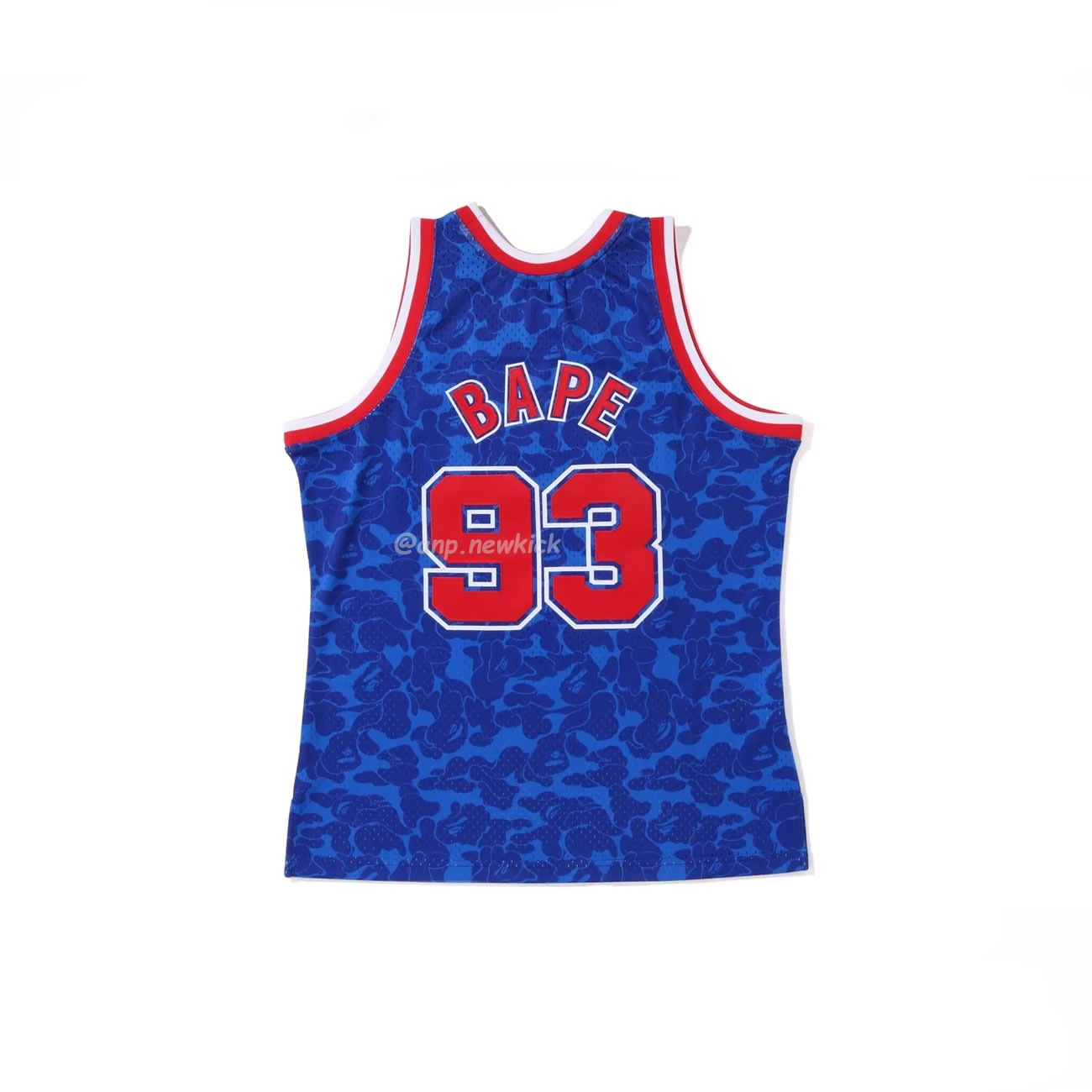 A Bathing Ape X Mitchell Ness New Jersey Nets Jersey Black Red Blue (7) - www.newkick.org