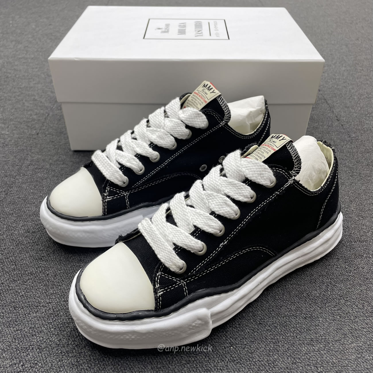 Maison Mihara Yasuhiro Peterson Low Canvas Black A01fw702 (5) - www.newkick.org