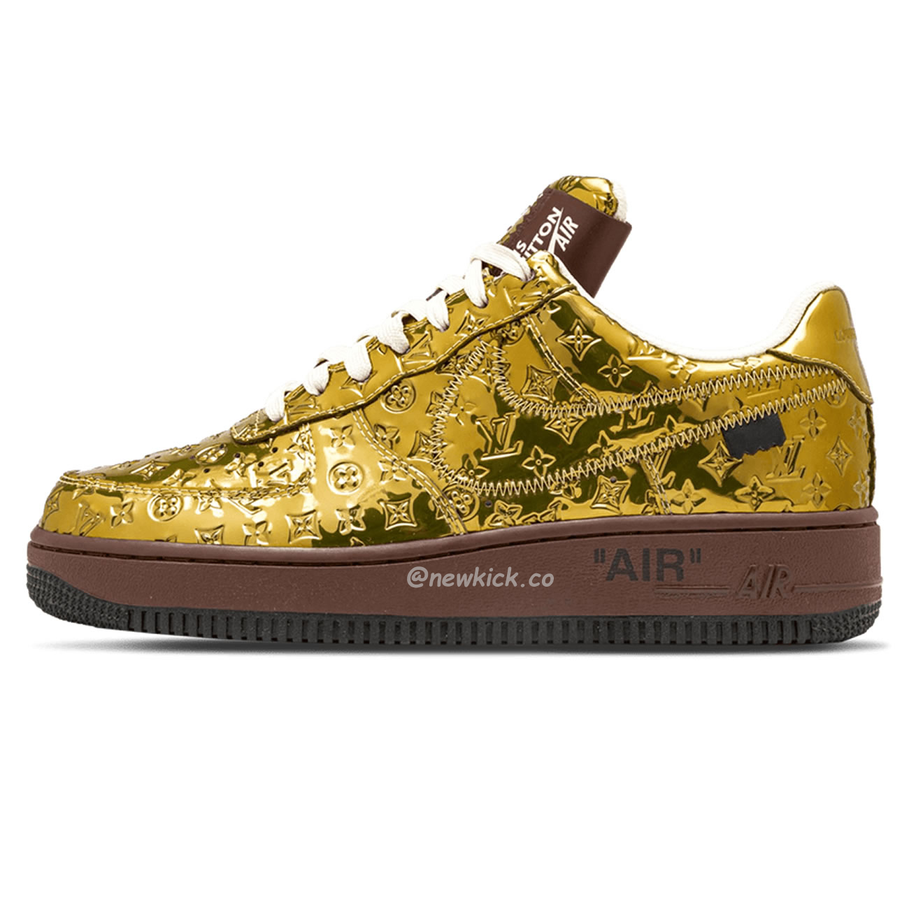 Louis Vuitton Nike Air Force 1 Low By Virgil Abloh Metallic Gold (1) - www.newkick.org