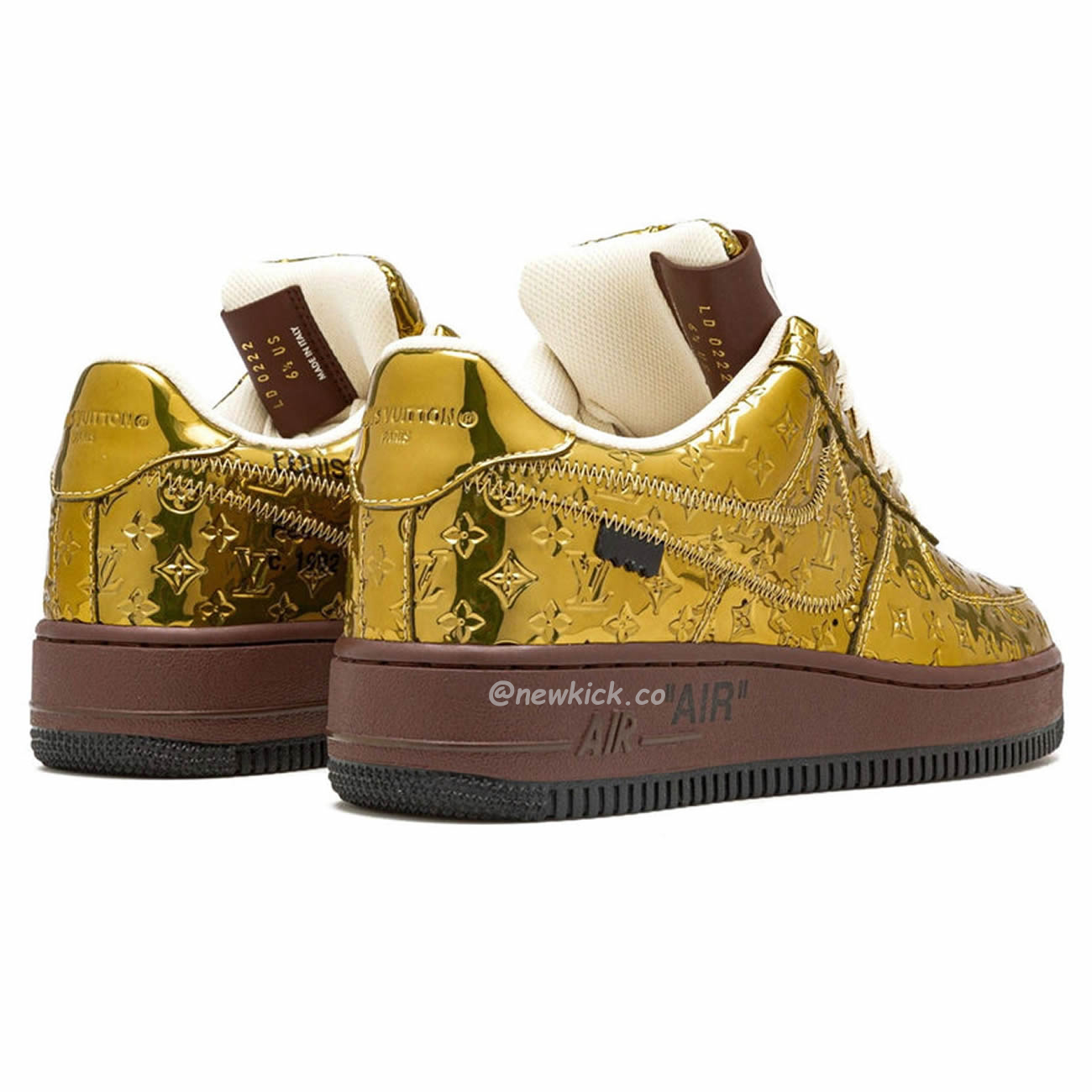Louis Vuitton Nike Air Force 1 Low By Virgil Abloh Metallic Gold (8) - www.newkick.org