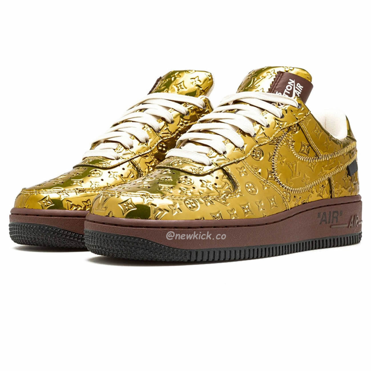 Louis Vuitton Nike Air Force 1 Low By Virgil Abloh Metallic Gold (9) - www.newkick.org