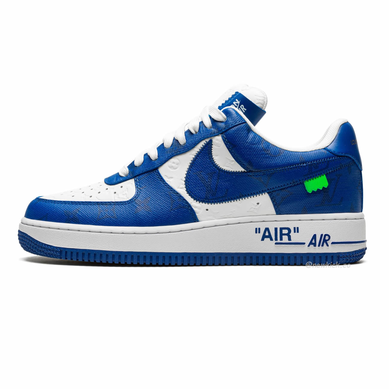 Louis Vuitton Nike Air Force 1 Low By Virgil Abloh White Green Royal (12) - www.newkick.org