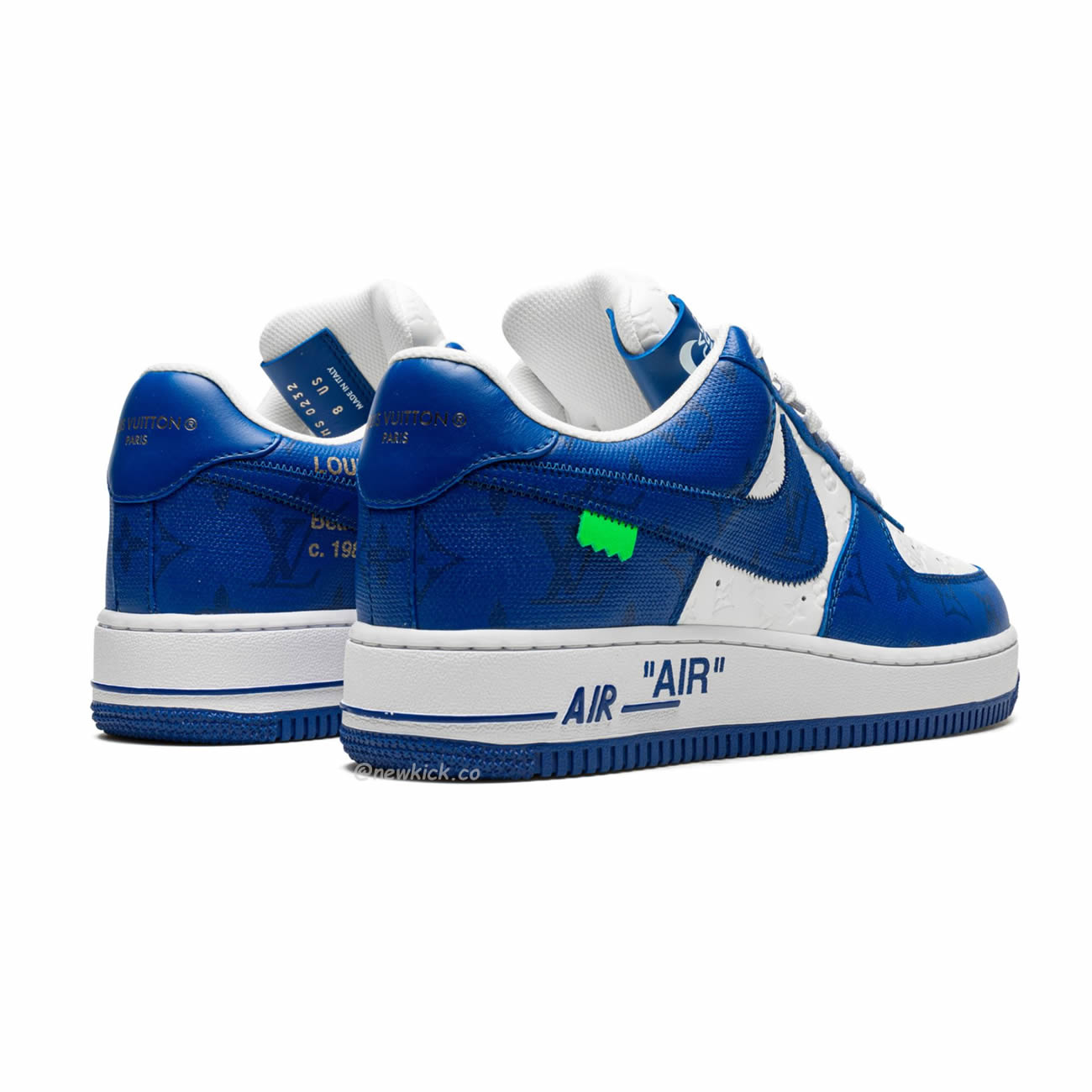 Louis Vuitton Nike Air Force 1 Low By Virgil Abloh White Green Royal (13) - www.newkick.org